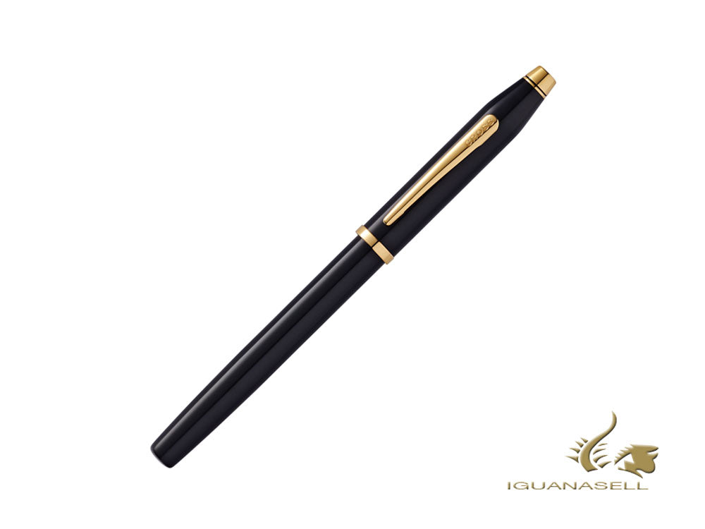 Cross Century II Rollerball pen, Lacquer, Black, 23K Gold plated, 414-1