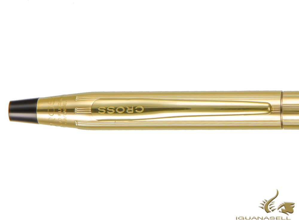 Cross Classic Century Ballpoint pen, 10K Gold Filled, Gold, Polished, Ribbed