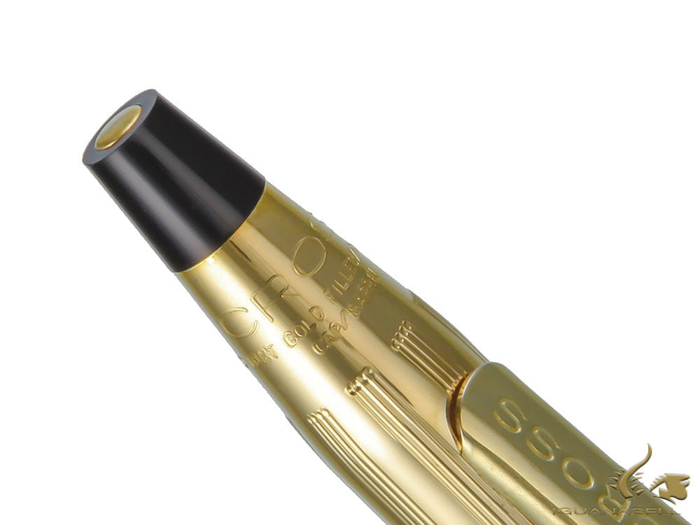 Cross Classic Century Ballpoint pen, 10K Gold Filled, Gold, Polished, Ribbed