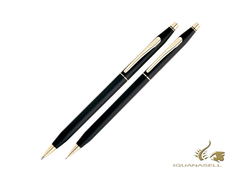 Cross Classic Century Ballpoint pen & Pencil Set, Resin, Black, Mat, 250105