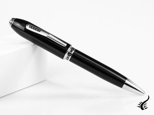 Cross Peerless 125 Ballpoint pen, Lacquer, Black, Polished, Platinum, AT0702-1