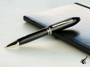 Cross Peerless 125 Ballpoint pen, Lacquer, Black, Polished, Platinum, AT0702-1