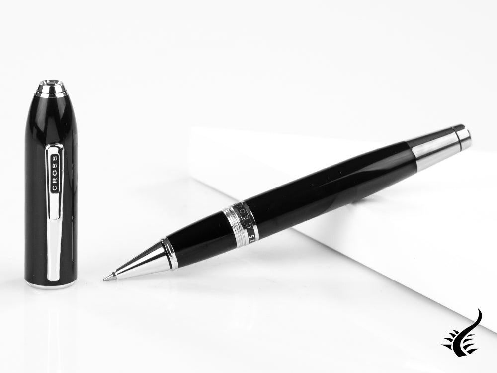 Cross Peerless 125 Rollerball pen, Lacquer, Black, Platinum trim, AT0705-1