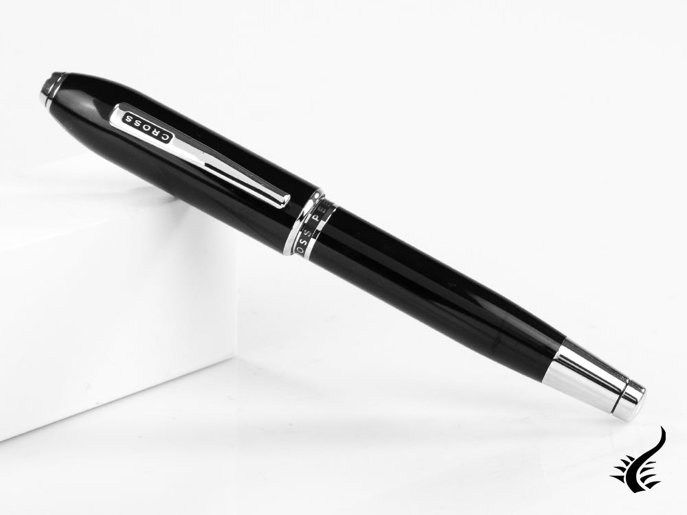 Cross Peerless 125 Rollerball pen, Lacquer, Black, Platinum trim, AT0705-1