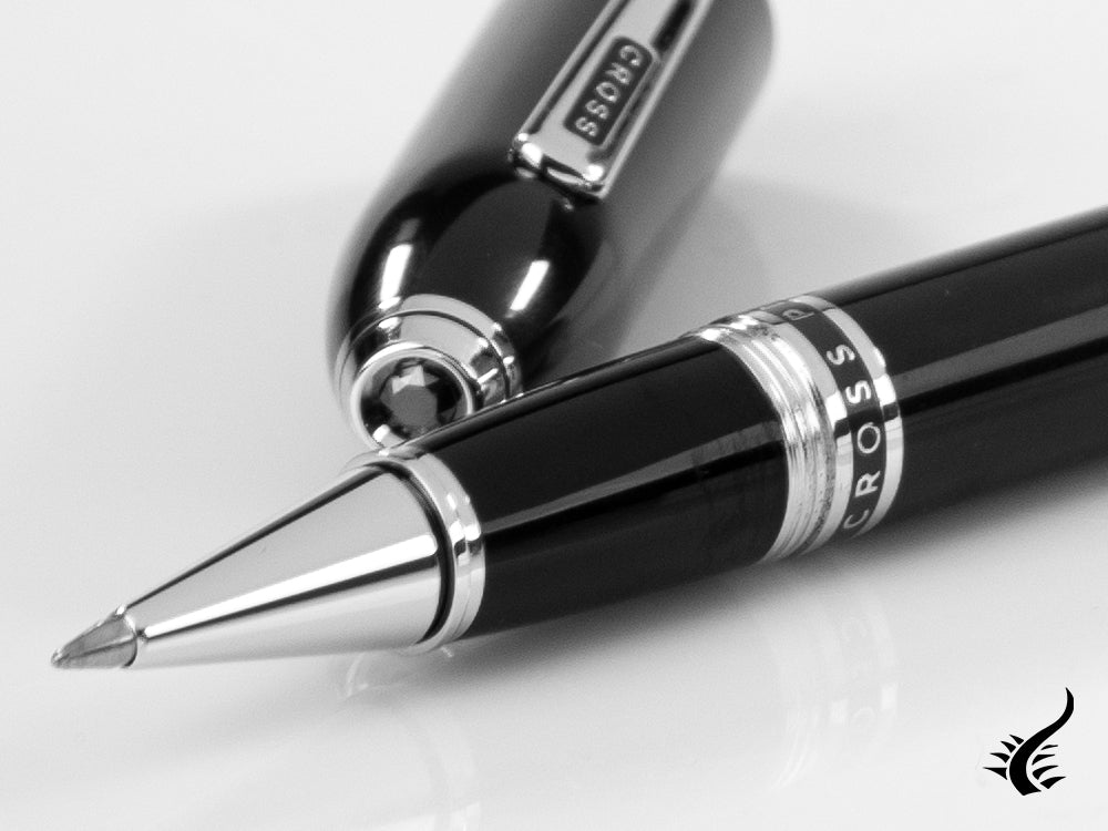 Cross Peerless 125 Rollerball pen, Lacquer, Black, Platinum trim, AT0705-1