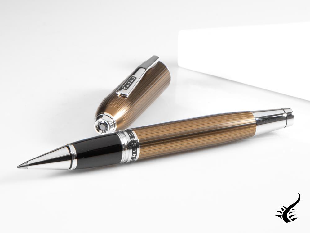 Cross Peerless 125 Rollerball pen, Lacquer, Grey, Platinum trim, AT0705-13