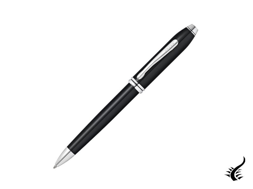 Cross Townsend Ballpoint pen, Lacquer, Black, Polished, Rhodium trim, AT0042TW-4