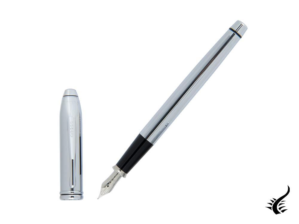 Cross Townsend Fountain Pen, Chrome, Silver, Polished, Resin, 536