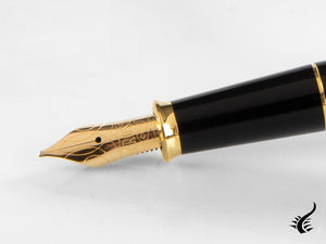 Stylo plume Cross Townsend, laqué, noir, attributs en or 23 carats, poli