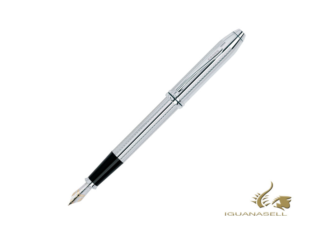 Cross Townsend Fountain Pen, Platinum, Silver, Polished, Resin, AT0046-1