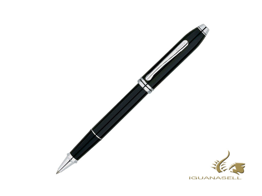 Cross Townsend Rollerball pen, Lacquer, Black, Rhodium trim, AT0045-4