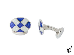 Deakin & Francis Royal Blue & Clear Patterened Cufflinks, C0213S0216