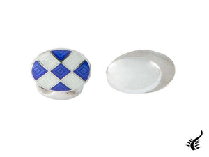 Deakin & Francis Royal Blue & Clear Patterened Cufflinks, C0213S0216