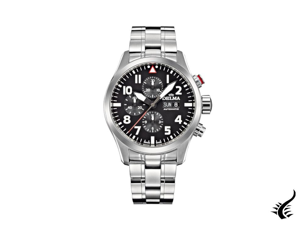 Delma Aero Commander Automatic Watch, Black, 45 mm, Chronograph, 41702.580.6.038