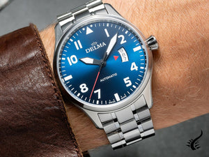 Montre automatique Delma Aero Commander, bleu, 45 mm, 41702.570.6.049