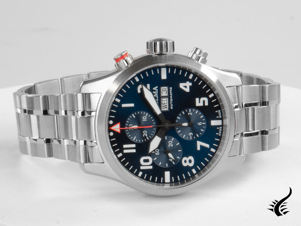 Delma Aero Commander Automatic Watch, Blue, 45 mm, Chronograph, 41702.580.6.049