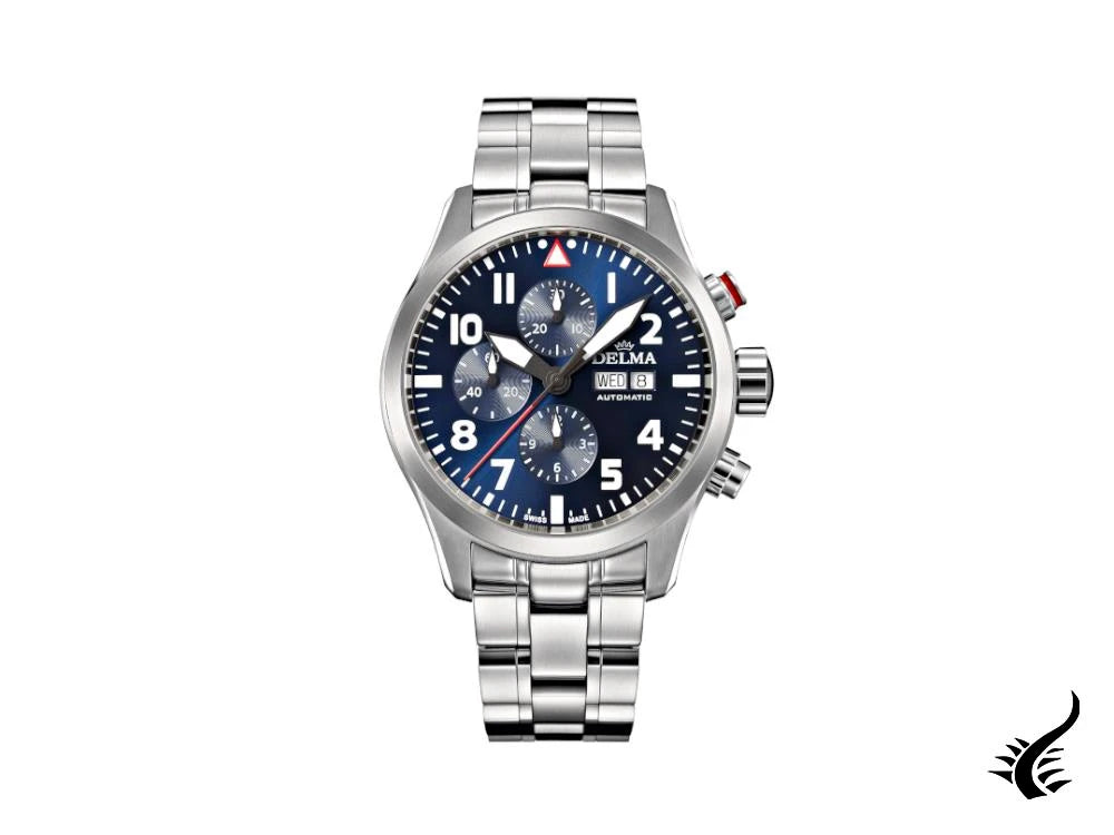 Delma Aero Commander Automatic Watch, Blue, 45 mm, Chronograph, 41702.580.6.049