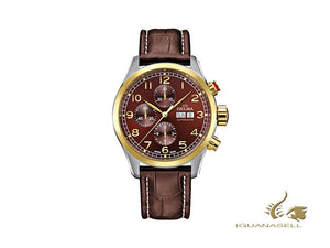 Montre automatique chronographe Delma Aero Pioneer, marron, 45 mm, 52601.580.6.102