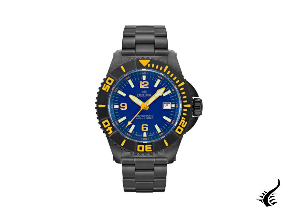 Delma Diver Blue Shark III Black Edition Automatic Watch, 44701.700.6.044