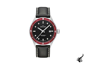 Delma Diver Cayman Quartz Watch, Black, 42 mm, 20 atm, 41601.708.6.036