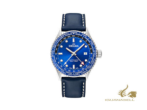 Delma Diver Cayman Worldtimer Automatic Watch, Blue, 42 mm, 41601.710.6.041