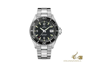 Montre automatique Delma Diver Santiago, noire, 43 mm, 41701.560.6.034