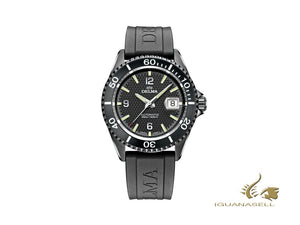 Montre automatique Delma Diver Santiago, noire, 43 mm, 44501.560.6C034