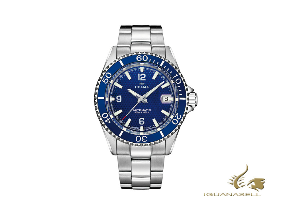 Delma Diver Santiago Automatic Watch, Blue, 43 mm, 41701.560.6.044