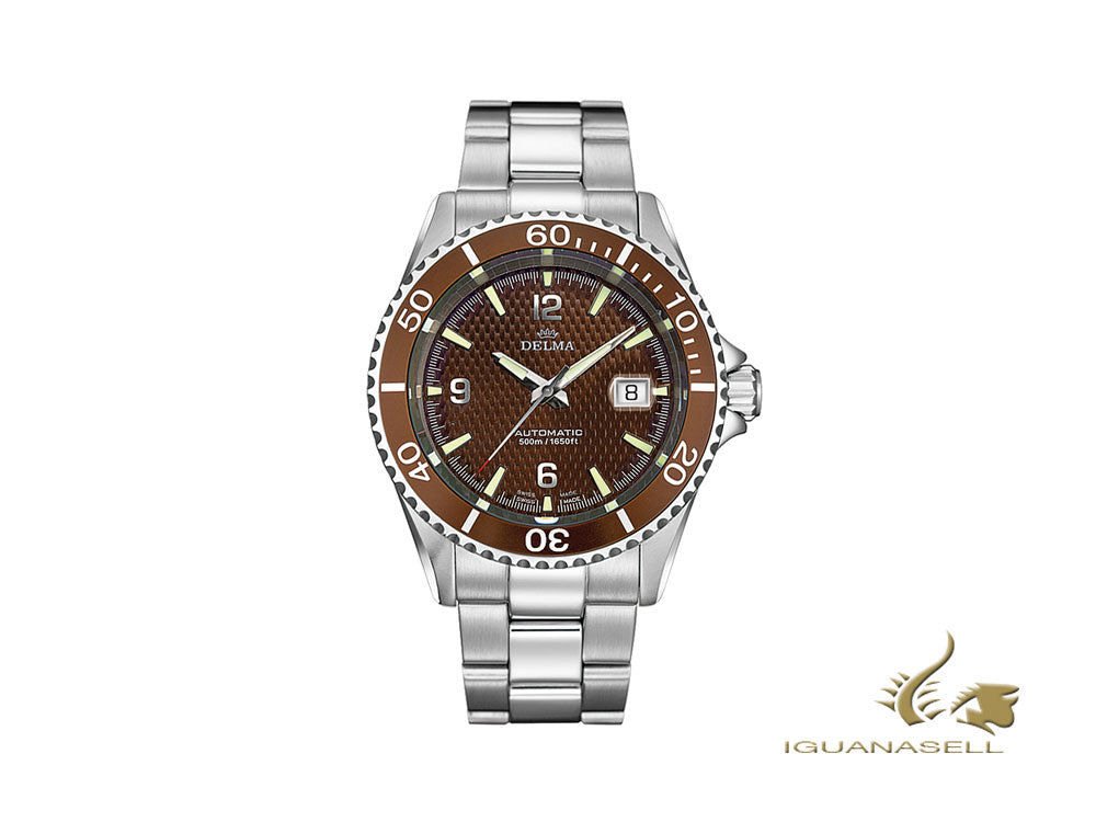 Montre automatique Delma Diver Santiago, marron, 43 mm, 41701.560.6.104