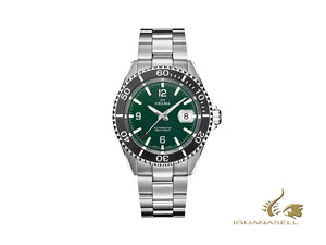 Montre automatique Delma Diver Santiago, verte, 43 mm, 41701.560.6C144