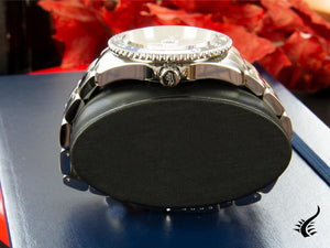 Montre à quartz Delma Diver Santiago GMT, noire, 43 mm, 20 atm, 41701.648.6.034