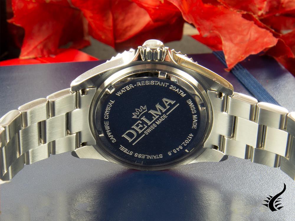 Delma Diver Santiago GMT Quartz Watch, Black, 43 mm, 20 atm, 41701.648.6P034