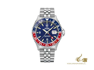 Montre à quartz Delma Diver Santiago GMT, bleu, 43 mm, 20 atm, 41701.648.6P044