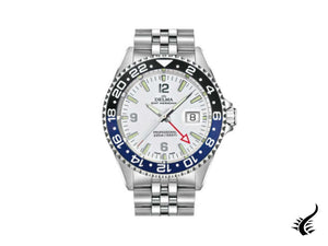 Delma Diver Santiago GMT Quartz Watch, White, 43 mm, 20 atm, 41701.648.6.014