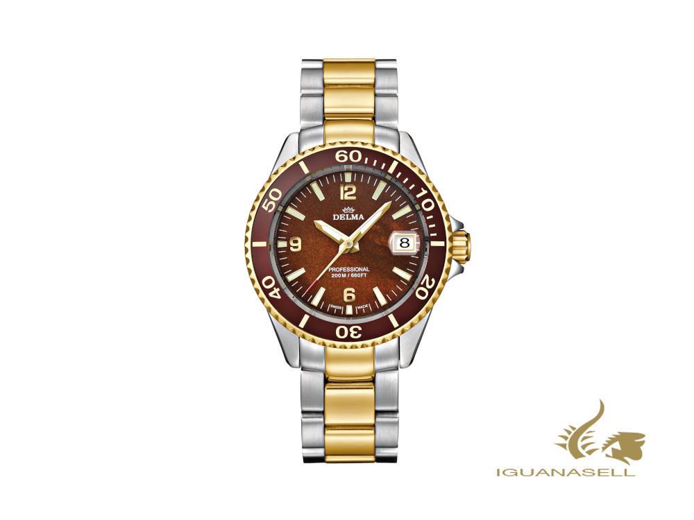 Montre à quartz pour femme Delma Diver Santiago, marron, 37 mm, 41702.547.1.564