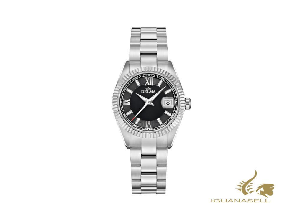 Montre à quartz pour femme Delma Diver Sea Star, noire, 29 mm, 41701.621.1.036