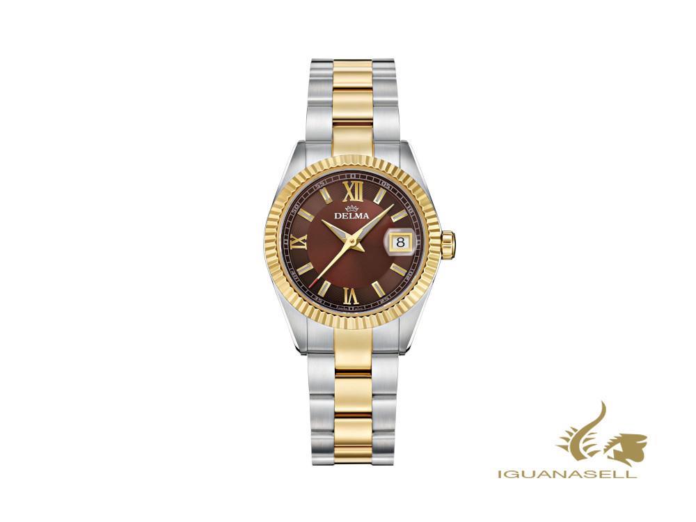 Montre à quartz pour femme Delma Diver Sea Star, marron, 29 mm, 52701.621.1.106