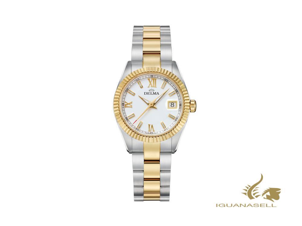 Montre à quartz pour femme Delma Diver Sea Star, blanche, 29 mm, 52701.621.1.016