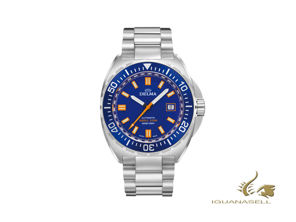 Delma Diver Shell Star Automatic Watch, Blue, 44 mm, 41701.670.6.041