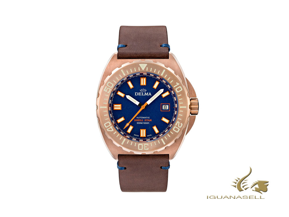 Montre automatique Delma Diver Shell Star Bronze, édition limitée, 31601.670.6.041