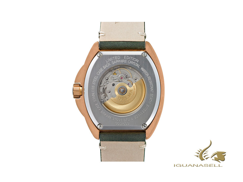 Montre automatique Delma Diver Shell Star Bronze, édition limitée, 31601.670.6.148