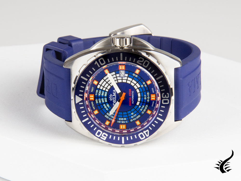 Montre automatique Delma Diver Shell Star avec minuterie de décompression, 41501.670.6.044