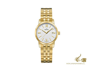 Montre à quartz pour femme Delma Dress Cordoba, blanche, 28 mm, 5 atm, 42702.527.1.011