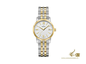 Montre à quartz pour femme Delma Dress Cordoba, blanche, 28 mm, 5 atm, 52702.527.1.011