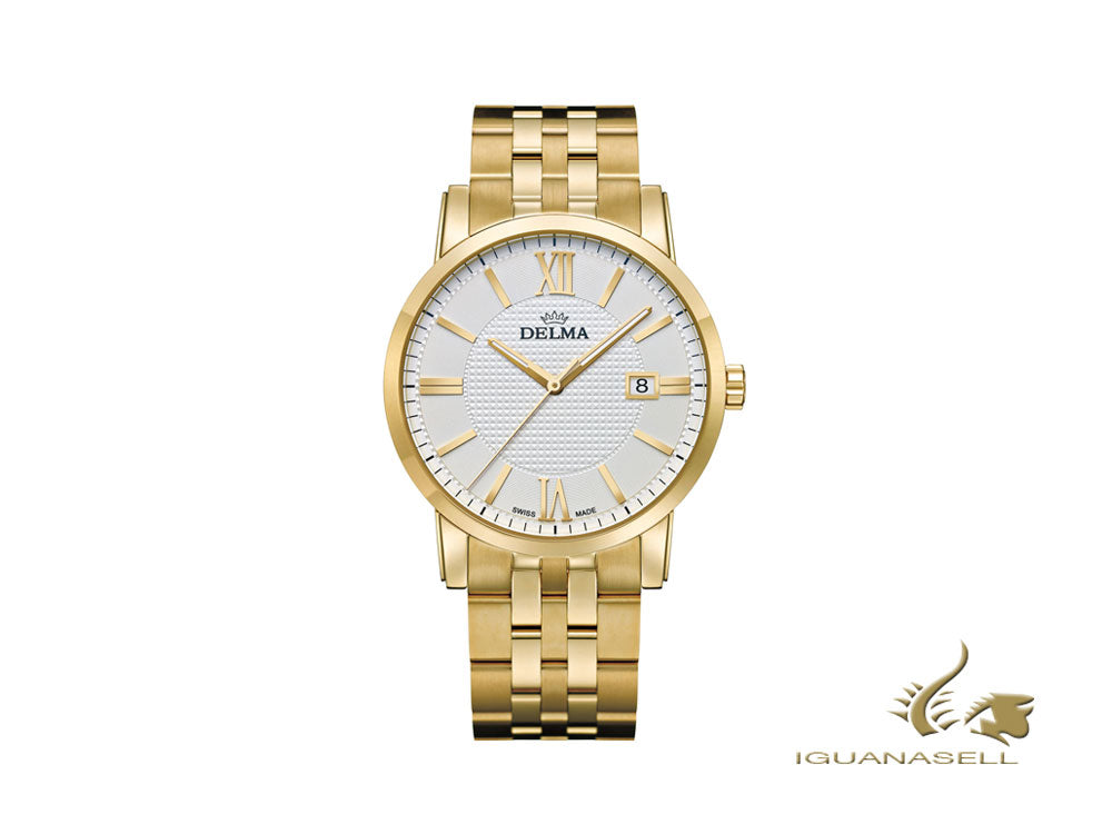 Montre à quartz Delma Dress Cordoba, blanche, 40 mm, 42702.528.6.011