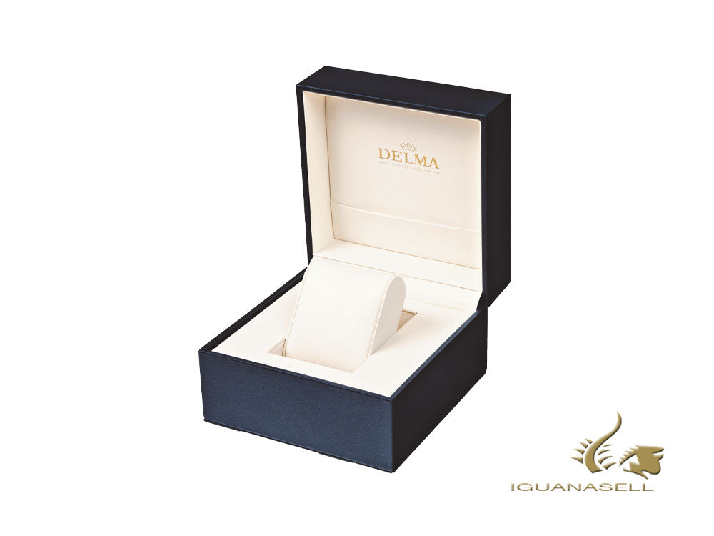 Montre automatique Delma Dress Heritage, marron, 43 mm, cuir, 43601.688.6.101