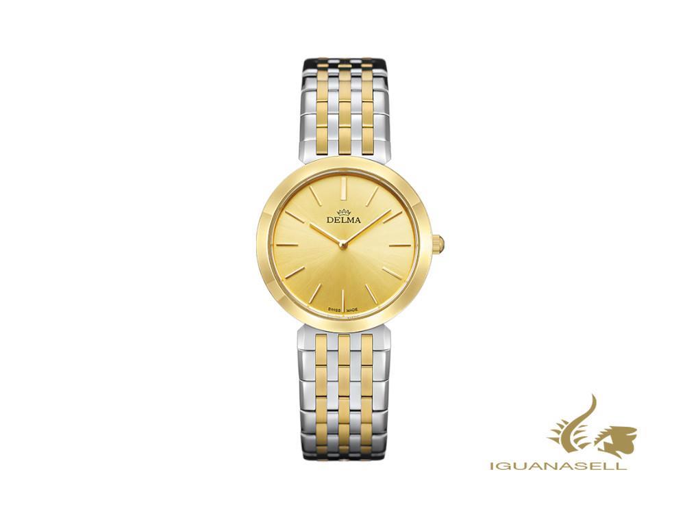 Delma Dress Lido Ladies Quartz Watch, golden, 27,5mm, 5 atm, 52701.595.1.021