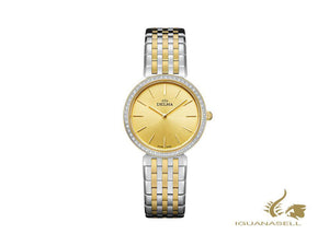 Montre à quartz pour femme Delma Dress Lido, dorée, 27,5 mm, 5 atm, 52711.595.1.021