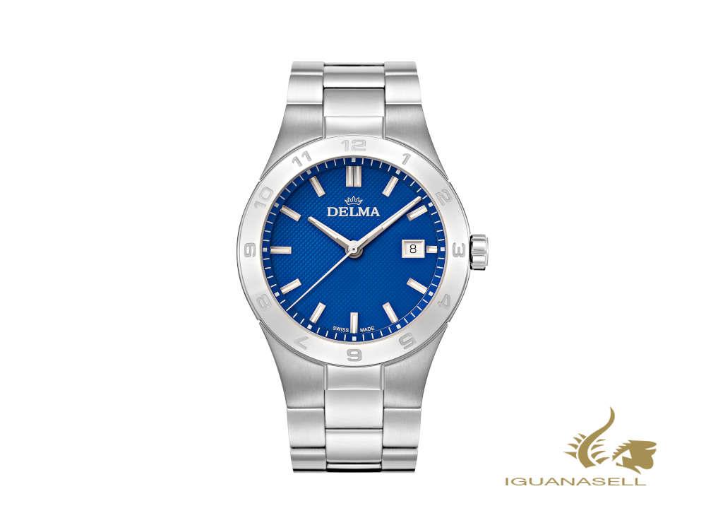 Montre à quartz Delma Dress Rialto, bleu, 42 mm, 41701.608.6.048