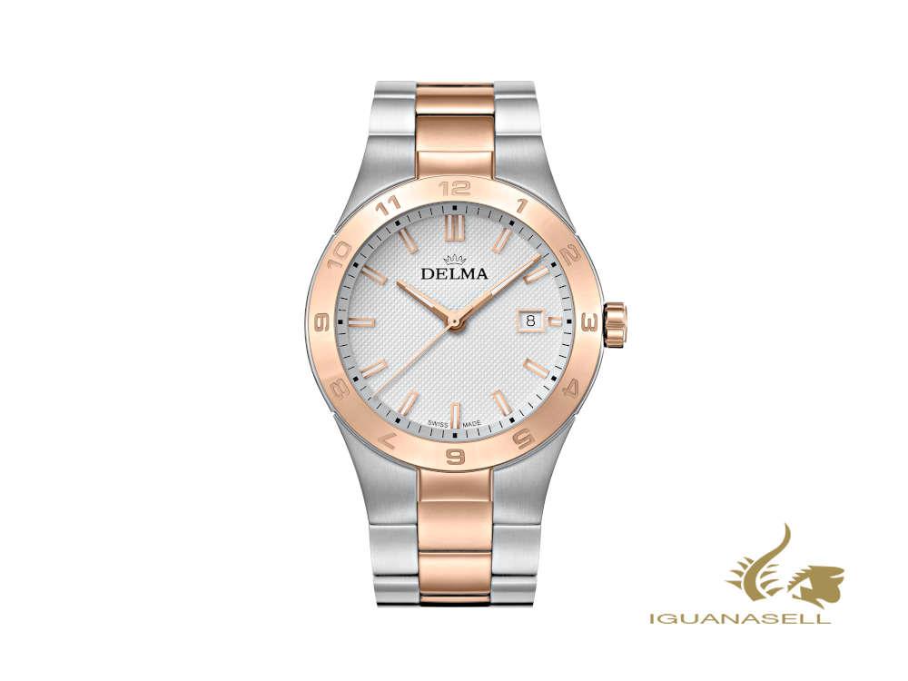 Delma Dress Rialto Quartz Watch, White, 42 mm, 53701.608.6.018